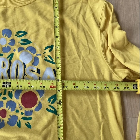 Target Exclusive  Yellow Long Sleeve Latino Heritage Shirt Large Flower Poderosa - Picture 6 of 8